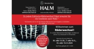 Winterreifenwechsel bei Mercedes Werbung